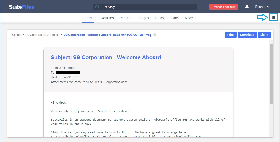 How to search the message body of an email